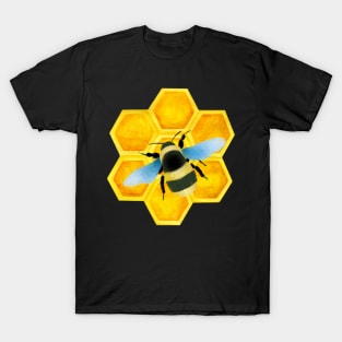 Cute Bumble Bee on Honeycomb T-Shirt